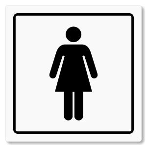 WC ženy, 100x100mm, bílá, Arizona